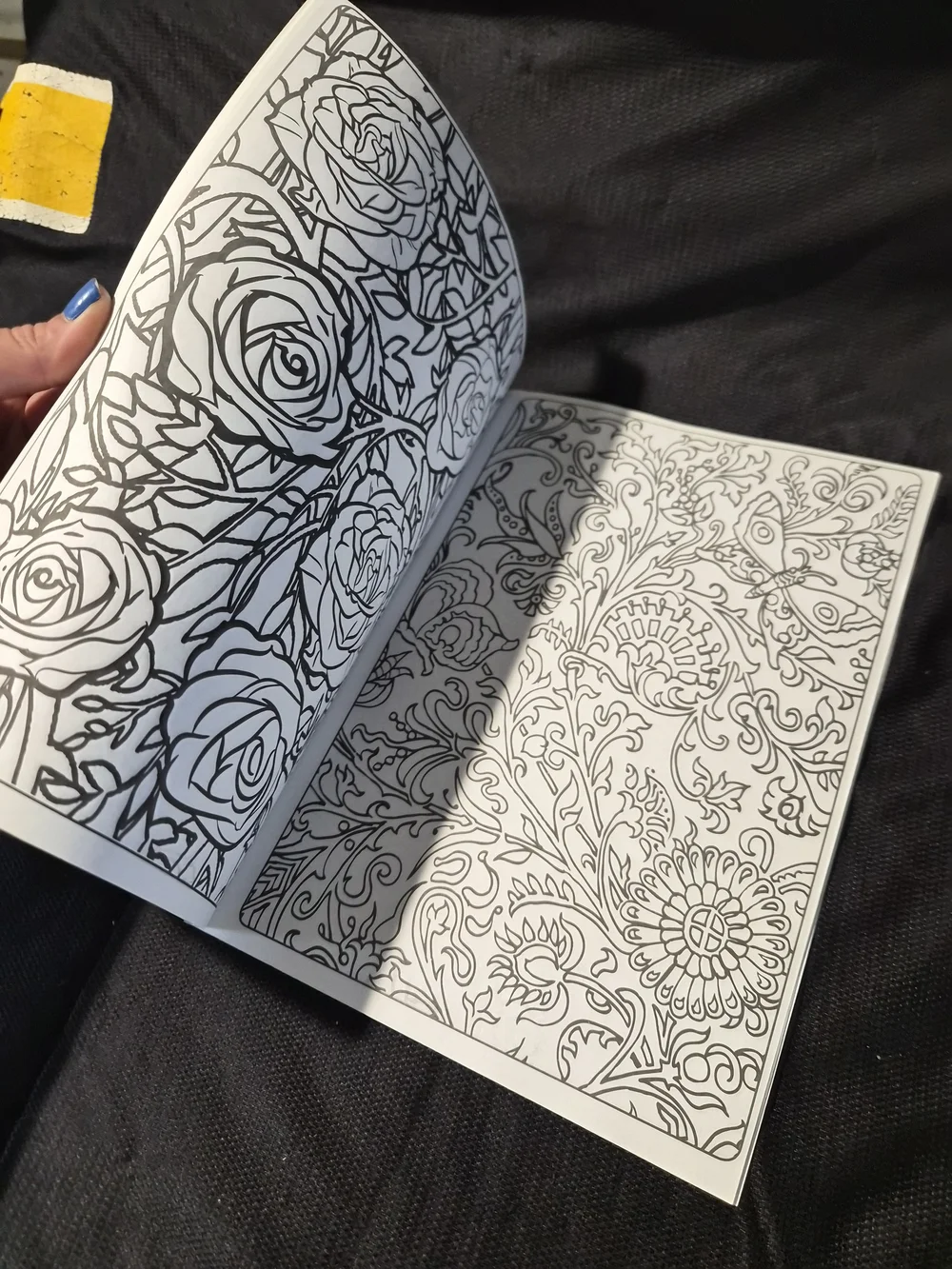 Hand-Colored Flowers Coloring Book Cover - Blue & Yellow